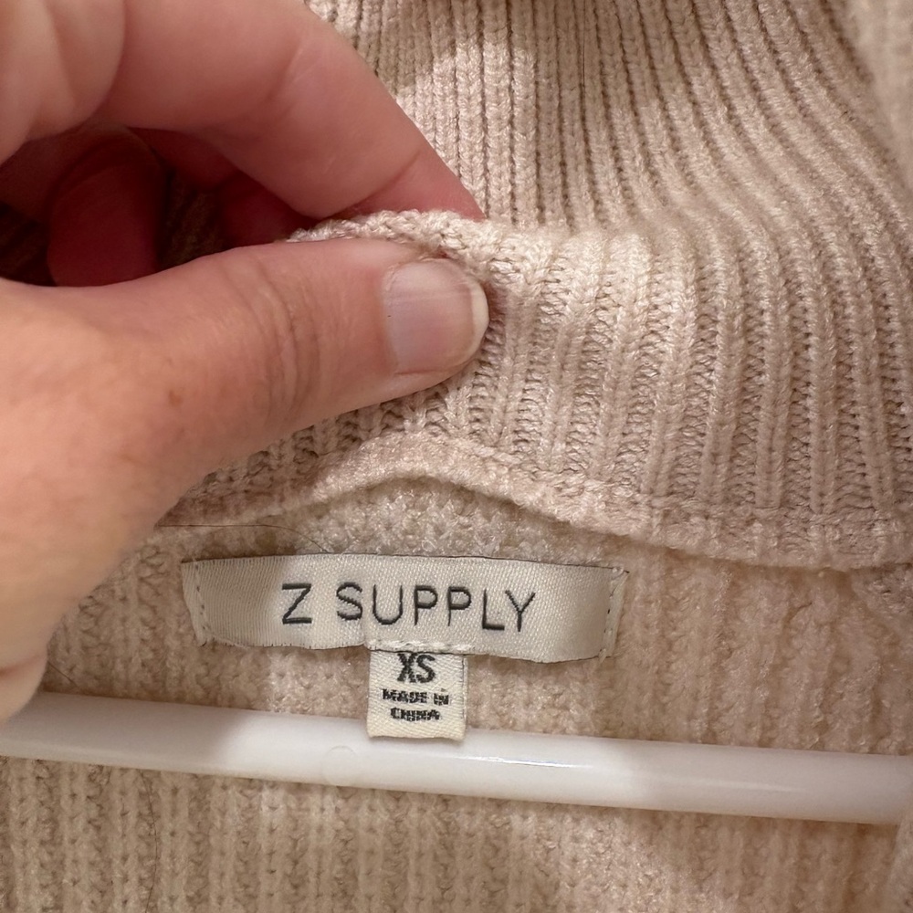 Z Supply Jayce 3/4 Zip Sweater in Oatmeal Size XS - Picture 2 of 13
